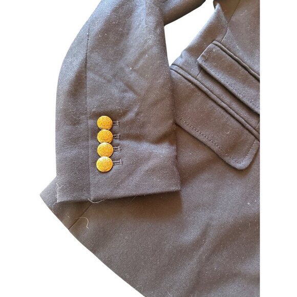 J. Crew Navy Wool-Blend Schoolboy Blazer Womens Size 2 With Gold Buttons Lined - Picture 4 of 7